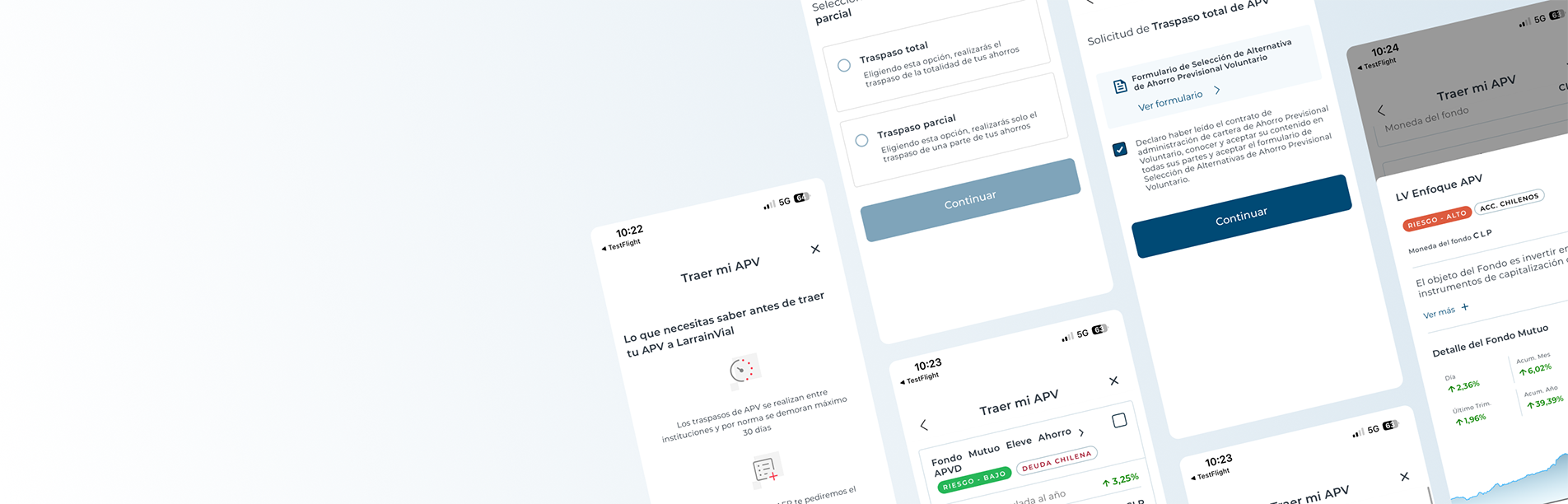 Trae tu APV - Interfaz aplicación de LarrainVial